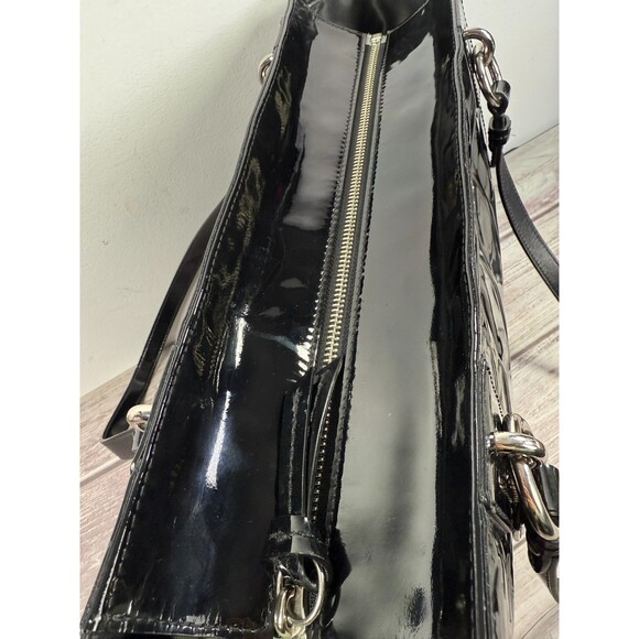 COACH F17729 Tote bag Enamel Leather Embossed C East West Gallery EXCELLENT - Picture 12 of 16